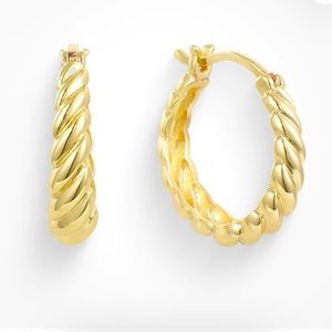 Evry jewels Gold twisted earrings